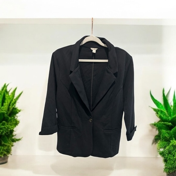 est. 1946 Jackets & Blazers - Est 1946 Jacket Womens Large Blazer Stretch Single Breasted 1 Button‎ Black